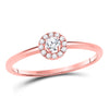 10k Rose Gold Womens Round Diamond Solitaire Stackable Band Ring 1/5 Cttw