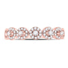 10k Rose Gold Womens Round Diamond Halo Stackable Band Ring 1/3 Cttw