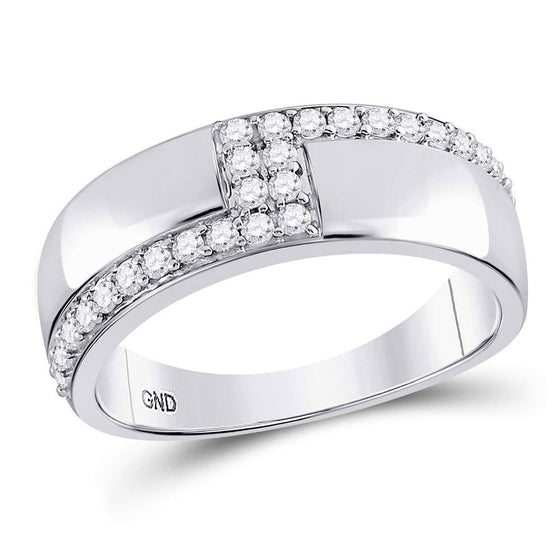 14k White Gold His Hers Round Diamond Cluster Matching Wedding Set 1-1/2 Cttw