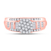 10k Rose Gold Round Diamond Cluster Bridal Wedding Engagement Ring 1/2 Cttw