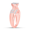 10k Rose Gold Round Diamond Cluster Bridal Wedding Engagement Ring 1/2 Cttw