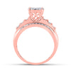 10k Rose Gold Round Diamond Cluster Bridal Wedding Engagement Ring 1/2 Cttw