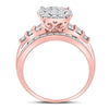 10k Rose Gold Round Diamond Cluster Bridal Wedding Engagement Ring 1 Cttw