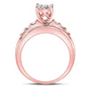 10k Rose Gold Round Diamond Cluster Bridal Wedding Engagement Ring 1/2 Cttw