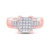 10k Rose Gold Round Diamond Cluster Bridal Wedding Engagement Ring 1/2 Cttw