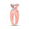 10k Rose Gold Round Diamond Cluster Bridal Wedding Engagement Ring 1/2 Cttw