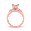 10k Rose Gold Round Diamond Cluster Bridal Wedding Engagement Ring 1/2 Cttw