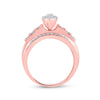 10k Rose Gold Round Diamond Cluster Bridal Wedding Engagement Ring 1/2 Cttw