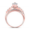 10k Rose Gold Round Diamond Cluster Bridal Wedding Engagement Ring 1/2 Cttw