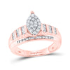 10k Rose Gold Round Diamond Cluster Bridal Wedding Engagement Ring 1/2 Cttw