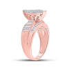10k Rose Gold Round Diamond Cluster Bridal Wedding Engagement Ring 1 Cttw