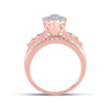 10k Rose Gold Round Diamond Cluster Bridal Wedding Engagement Ring 1 Cttw