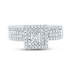 14k White Gold Round Diamond Bridal Wedding Ring Band Set 7/8 Cttw