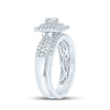14k White Gold Round Diamond Bridal Wedding Ring Band Set 7/8 Cttw