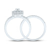 14k White Gold Round Diamond Bridal Wedding Ring Band Set 7/8 Cttw
