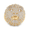 14k Yellow Gold Mens Round Diamond Lion Head Animal Ring 2-3/4 Cttw