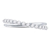 10k White Gold Womens Round Diamond Crossover Stackable Band Ring 1/3 Cttw