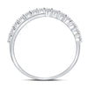 10k White Gold Womens Round Diamond Crossover Stackable Band Ring 1/3 Cttw