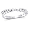 10k White Gold Womens Round Diamond Crossover Stackable Band Ring 1/3 Cttw