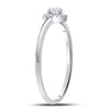 10k White Gold Womens Round Diamond Solitaire Stackable Band Ring 1/5 Cttw