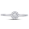 10k White Gold Womens Round Diamond Solitaire Stackable Band Ring 1/5 Cttw