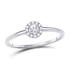 10k White Gold Womens Round Diamond Solitaire Stackable Band Ring 1/5 Cttw