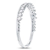 10k White Gold Womens Round Diamond Modern Style Stackable Band Ring 1/3 Cttw