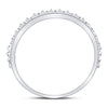 10k White Gold Womens Round Diamond Modern Style Stackable Band Ring 1/3 Cttw