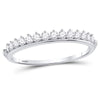 10k White Gold Womens Round Diamond Modern Style Stackable Band Ring 1/3 Cttw
