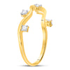 10k Yellow Gold Womens Round Diamond Wave Stackable Band Ring 1/8 Cttw