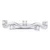 10k White Gold Womens Round Diamond Wave Stackable Band Ring 1/8 Cttw