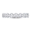 10k White Gold Womens Round Diamond Link Stackable Band Ring 1/8 Cttw