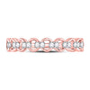 10k Rose Gold Womens Round Diamond Link Stackable Band Ring 1/8 Cttw