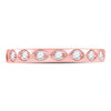 10k Rose Gold Womens Round Diamond Flush Diamond Shape Stackable Band Ring 1/5 Cttw