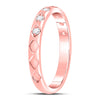 10k Rose Gold Womens Round Diamond Flush Diamond Shape Stackable Band Ring 1/5 Cttw