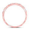 10k Rose Gold Womens Round Diamond Flush Diamond Shape Stackable Band Ring 1/5 Cttw