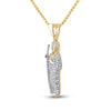 14k Yellow Gold Mens Round Diamond Jesus Saint Charm Pendant 3/8 Cttw