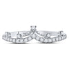 10k White Gold Womens Round Diamond Crown Tiara Fashion Band Ring 1/5 Cttw