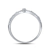10k White Gold Womens Round Diamond Crown Tiara Fashion Band Ring 1/5 Cttw