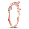 10k Rose Gold Womens Round Diamond Crown Tiara Fashion Band Ring 1/5 Cttw