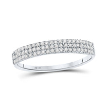  10k White Gold Womens Round Diamond Band Ring 1/5 Cttw