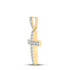 10k Yellow Gold Mens Round Diamond Cross Charm Pendant 1 Cttw