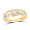 10k Yellow Gold His Hers Round Diamond Cluster Matching Wedding Set 1 Cttw