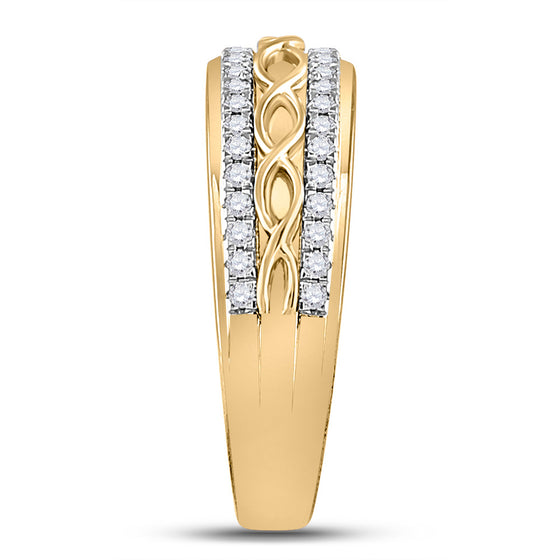 10k Yellow Gold His Hers Round Diamond Cluster Matching Wedding Set 1 Cttw