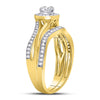 14k Yellow Gold Round Diamond Bridal Wedding Ring Band Set 1/2 Cttw