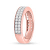 14k Rose Gold Womens Round Diamond Band Ring 7/8 Cttw