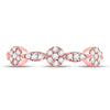 10k Rose Gold Womens Round Diamond Circle Stackable Band Ring 1/4 Cttw