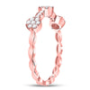 10k Rose Gold Womens Round Diamond Circle Stackable Band Ring 1/4 Cttw