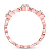 10k Rose Gold Womens Round Diamond Circle Stackable Band Ring 1/4 Cttw