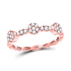 10k Rose Gold Womens Round Diamond Circle Stackable Band Ring 1/4 Cttw
